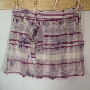 A line fully Lined silk Skirt. Anthro Size 4. White purple